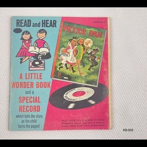Peter Pan, Little Golden Book 45 7 “ Vinyl Record Read And Hear, Vintage 1952.